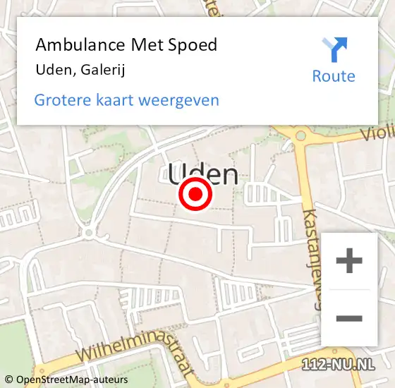 Locatie op kaart van de 112 melding: Ambulance Met Spoed Naar Uden, Galerij op 27 november 2019 20:30