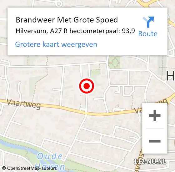 Locatie op kaart van de 112 melding: Brandweer Met Grote Spoed Naar Hilversum, Simon Stevinweg op 27 november 2019 20:57