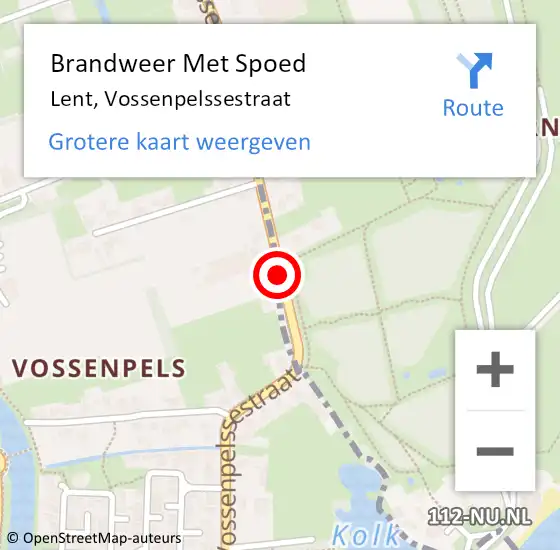 Locatie op kaart van de 112 melding: Brandweer Met Spoed Naar Lent, Vossenpelssestraat op 27 november 2019 21:27