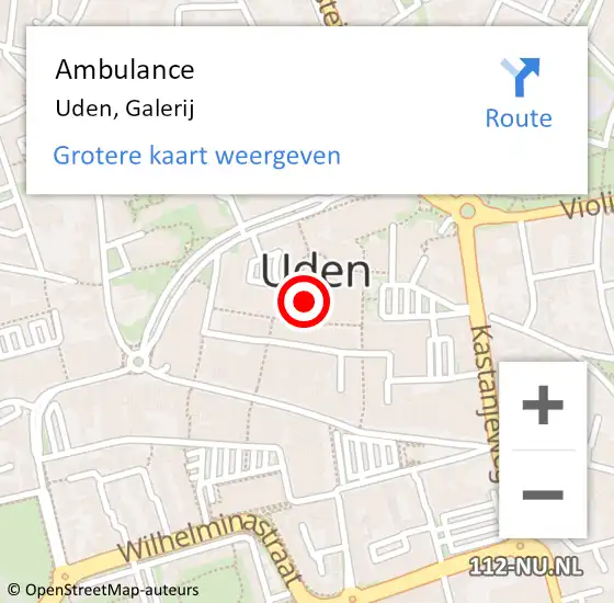 Locatie op kaart van de 112 melding: Ambulance Uden, Galerij op 27 november 2019 23:24