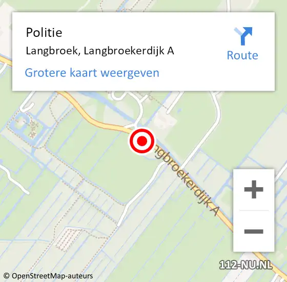 Locatie op kaart van de 112 melding: Politie Langbroek, Langbroekerdijk A op 28 november 2019 02:06