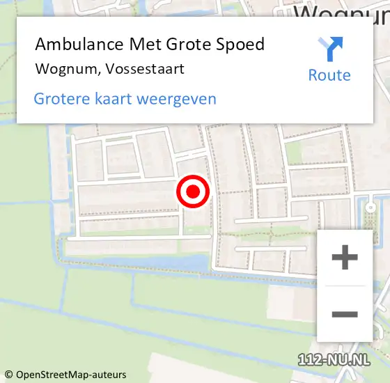 Locatie op kaart van de 112 melding: Ambulance Met Grote Spoed Naar Wognum, Vossestaart op 28 november 2019 04:31