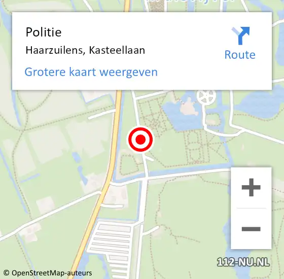Locatie op kaart van de 112 melding: Politie Haarzuilens, Kasteellaan op 28 november 2019 08:37