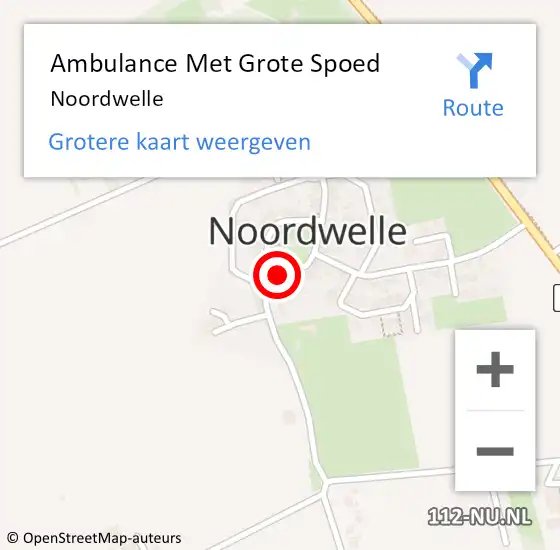 Locatie op kaart van de 112 melding: Ambulance Met Grote Spoed Naar Noordwelle op 28 november 2019 09:08