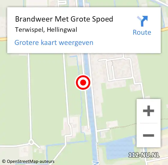 Locatie op kaart van de 112 melding: Brandweer Met Grote Spoed Naar Terwispel, Hellingwal op 28 november 2019 09:36