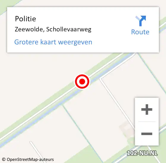 Locatie op kaart van de 112 melding: Politie Zeewolde, Schollevaarweg op 28 november 2019 09:39