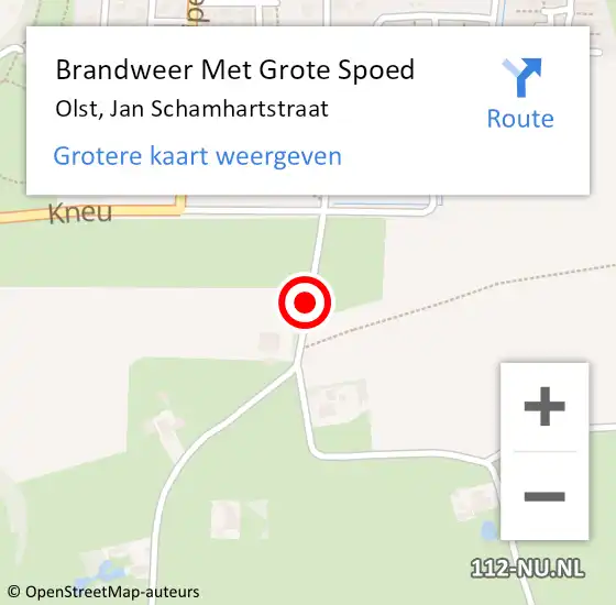 Locatie op kaart van de 112 melding: Brandweer Met Grote Spoed Naar Olst, Jan Schamhartstraat op 28 november 2019 10:24