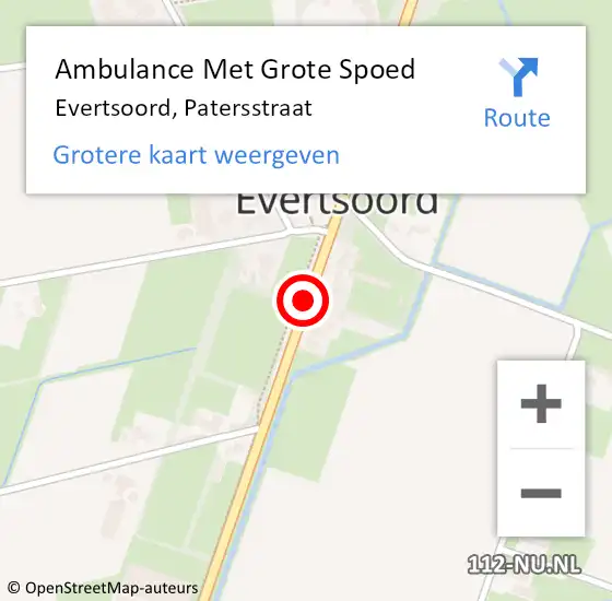 Locatie op kaart van de 112 melding: Ambulance Met Grote Spoed Naar Evertsoord, Patersstraat op 28 november 2019 14:14