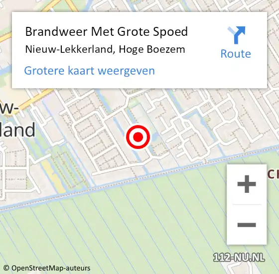 Locatie op kaart van de 112 melding: Brandweer Met Grote Spoed Naar Nieuw-Lekkerland, Hoge Boezem op 28 november 2019 16:06