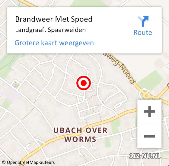 Locatie op kaart van de 112 melding: Brandweer Met Spoed Naar Landgraaf, Spaarweiden op 28 november 2019 16:20