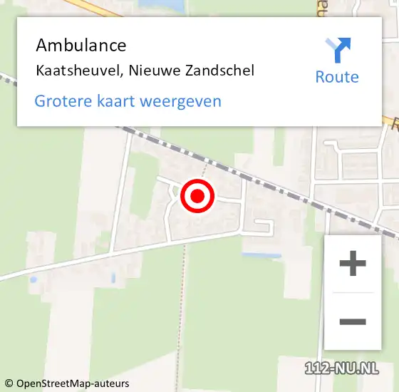 Locatie op kaart van de 112 melding: Ambulance Kaatsheuvel, Nieuwe Zandschel op 28 november 2019 16:21