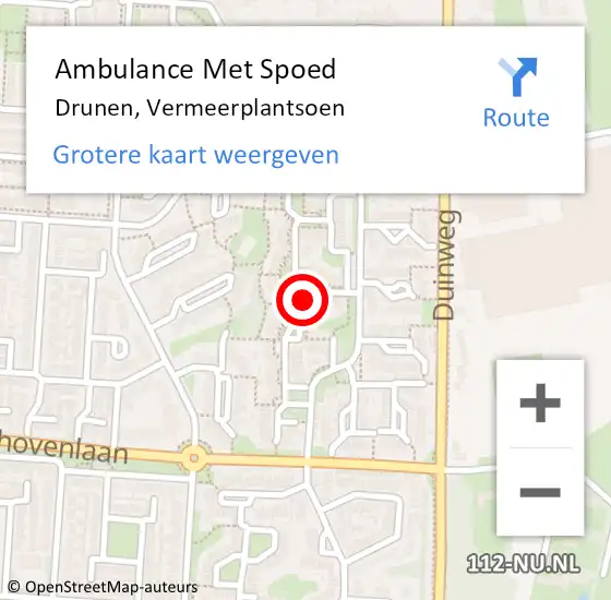Locatie op kaart van de 112 melding: Ambulance Met Spoed Naar Drunen, Vermeerplantsoen op 28 november 2019 17:56