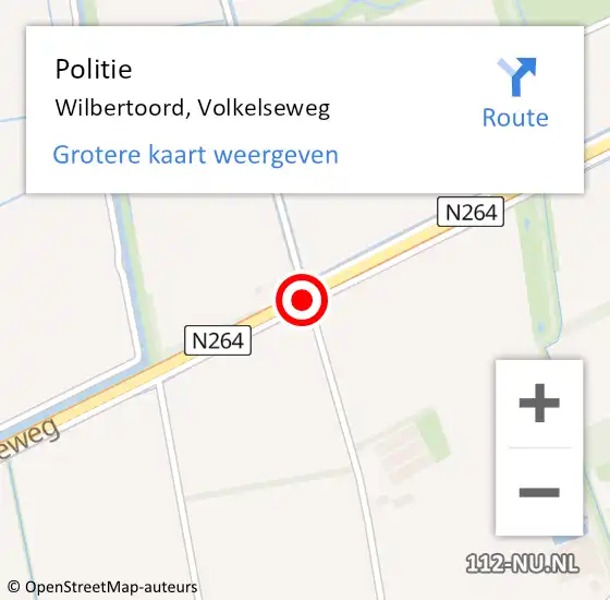 Locatie op kaart van de 112 melding: Politie Wilbertoord, Volkelseweg op 28 november 2019 18:30
