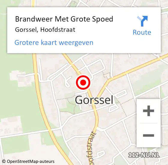 Locatie op kaart van de 112 melding: Brandweer Met Grote Spoed Naar Gorssel, Hoofdstraat op 28 november 2019 21:05