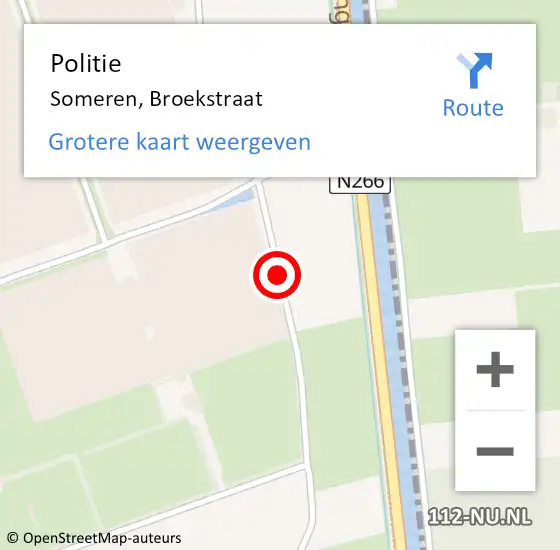 Locatie op kaart van de 112 melding: Politie Someren, Broekstraat op 28 november 2019 21:10