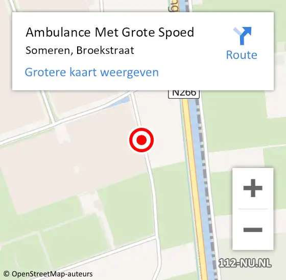 Locatie op kaart van de 112 melding: Ambulance Met Grote Spoed Naar Someren, Broekstraat op 28 november 2019 21:11