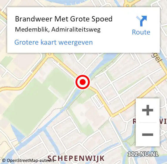 Locatie op kaart van de 112 melding: Brandweer Met Grote Spoed Naar Medemblik, Admiraliteitsweg op 29 november 2019 00:38