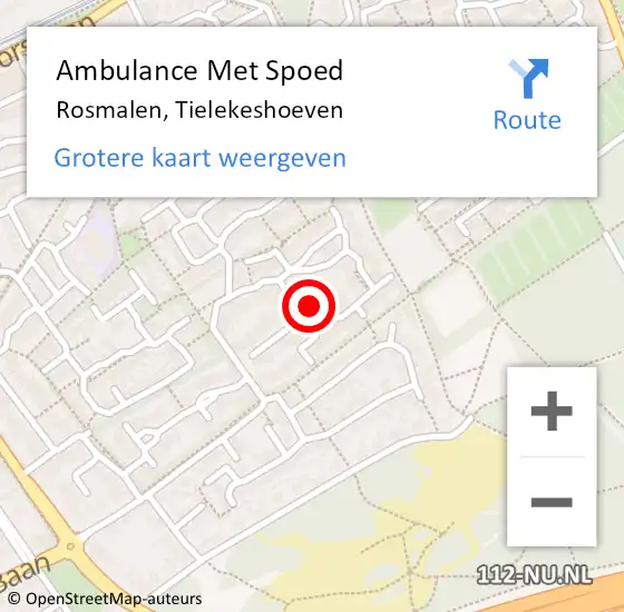 Locatie op kaart van de 112 melding: Ambulance Met Spoed Naar Rosmalen, Tielekeshoeven op 29 november 2019 02:27