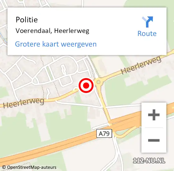 Locatie op kaart van de 112 melding: Politie Voerendaal, Heerlerweg op 29 november 2019 08:26