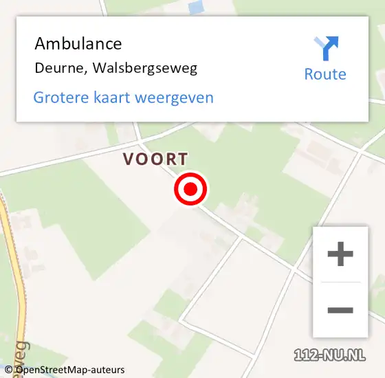 Locatie op kaart van de 112 melding: Ambulance Deurne, Walsbergseweg op 29 november 2019 10:04