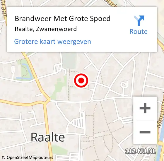 Locatie op kaart van de 112 melding: Brandweer Met Grote Spoed Naar Raalte, Zwanenwoerd op 29 november 2019 10:10