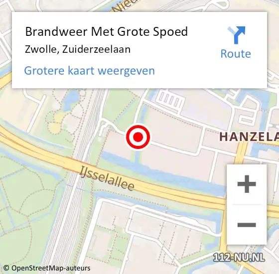 Locatie op kaart van de 112 melding: Brandweer Met Grote Spoed Naar Zwolle, Zuiderzeelaan op 29 november 2019 10:33