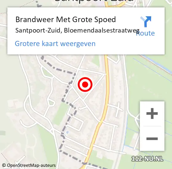 Locatie op kaart van de 112 melding: Brandweer Met Grote Spoed Naar Santpoort-Zuid, Bloemendaalsestraatweg op 29 november 2019 11:10