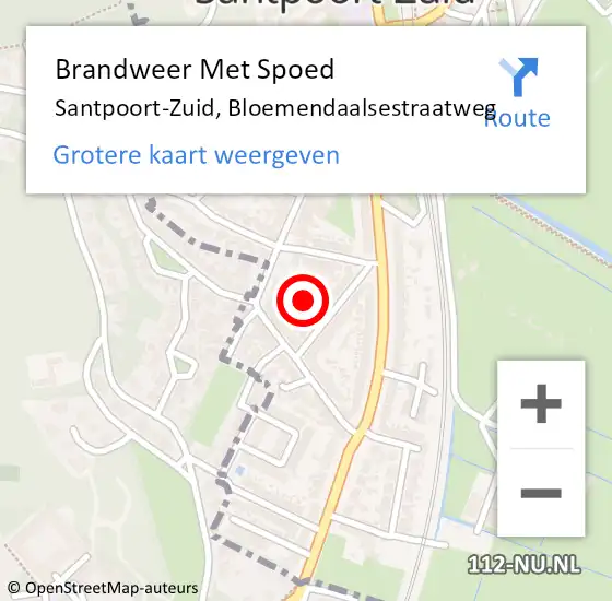 Locatie op kaart van de 112 melding: Brandweer Met Spoed Naar Santpoort-Zuid, Bloemendaalsestraatweg op 29 november 2019 11:32