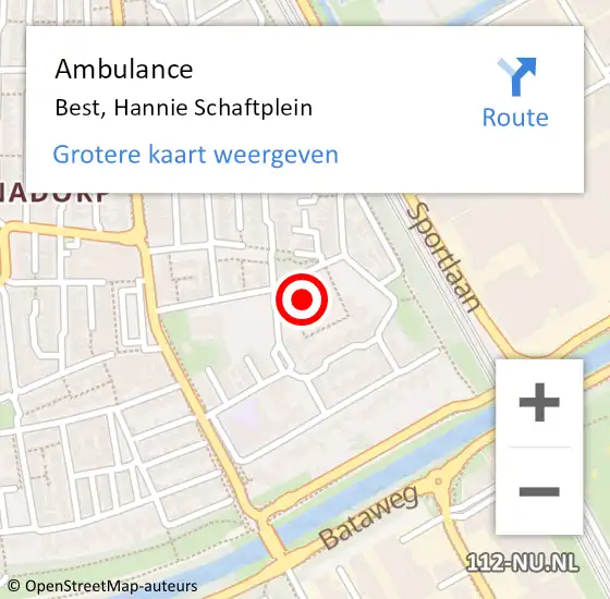 Locatie op kaart van de 112 melding: Ambulance Best, Hannie Schaftplein op 29 november 2019 11:40