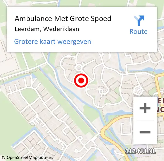 Locatie op kaart van de 112 melding: Ambulance Met Grote Spoed Naar Leerdam, Wederiklaan op 29 november 2019 12:07