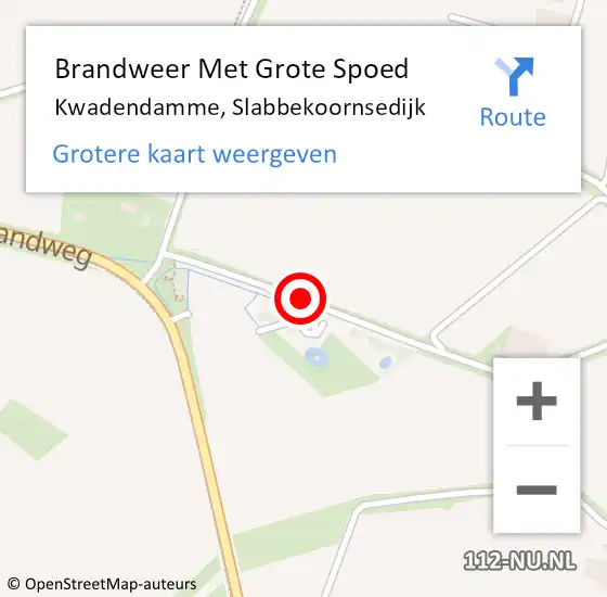 Locatie op kaart van de 112 melding: Brandweer Met Grote Spoed Naar Kwadendamme, Slabbekoornsedijk op 29 november 2019 13:58