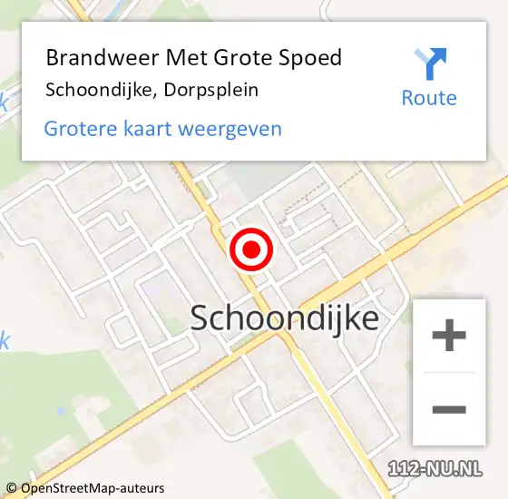 Locatie op kaart van de 112 melding: Brandweer Met Grote Spoed Naar Schoondijke, Dorpsplein op 29 november 2019 14:37