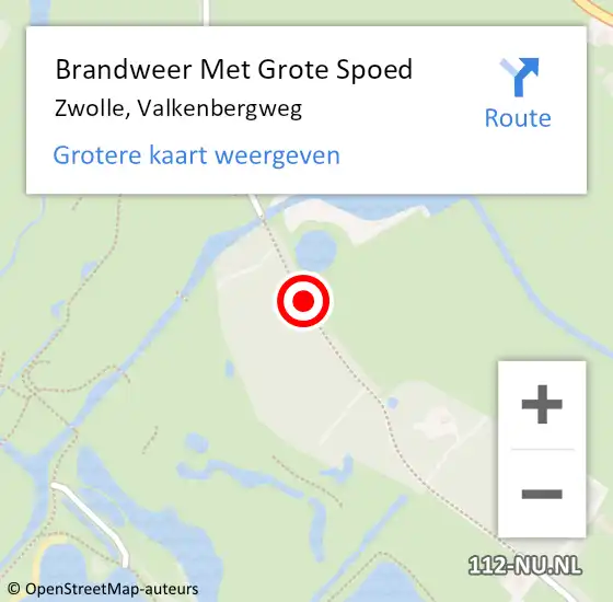 Locatie op kaart van de 112 melding: Brandweer Met Grote Spoed Naar Zwolle, Valkenbergweg op 29 november 2019 14:42