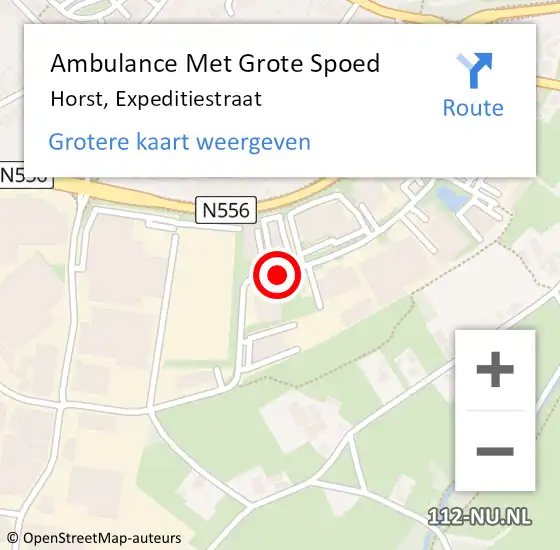 Locatie op kaart van de 112 melding: Ambulance Met Grote Spoed Naar Horst, Expeditiestraat op 29 november 2019 16:12