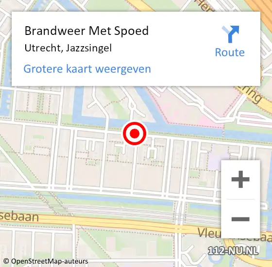 Locatie op kaart van de 112 melding: Brandweer Met Spoed Naar Utrecht, Jazzsingel op 29 november 2019 17:00