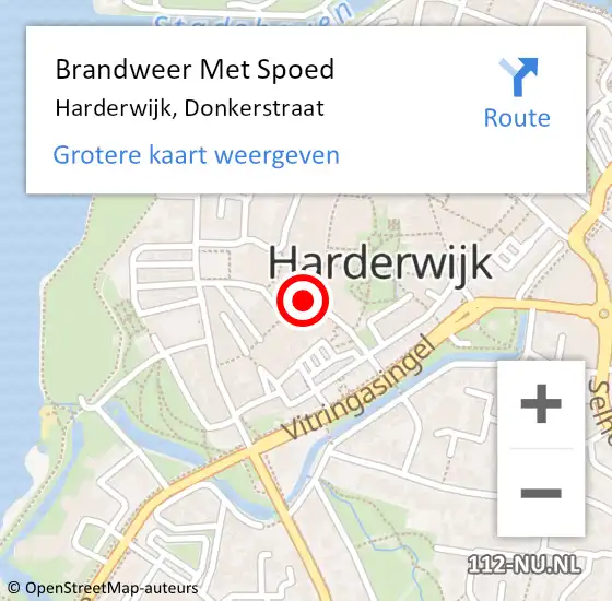 Locatie op kaart van de 112 melding: Brandweer Met Spoed Naar Harderwijk, Donkerstraat op 29 november 2019 18:11