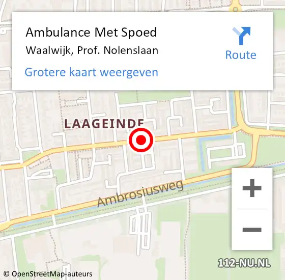 Locatie op kaart van de 112 melding: Ambulance Met Spoed Naar Waalwijk, Prof. Nolenslaan op 29 november 2019 19:08