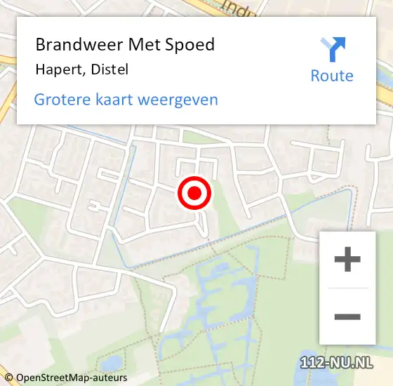 Locatie op kaart van de 112 melding: Brandweer Met Spoed Naar Hapert, Distel op 29 november 2019 19:25