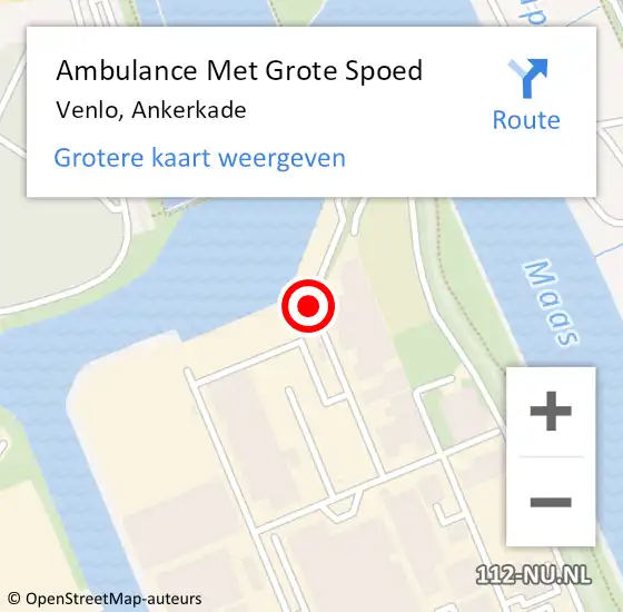 Locatie op kaart van de 112 melding: Ambulance Met Grote Spoed Naar Venlo, Ankerkade op 29 november 2019 20:27