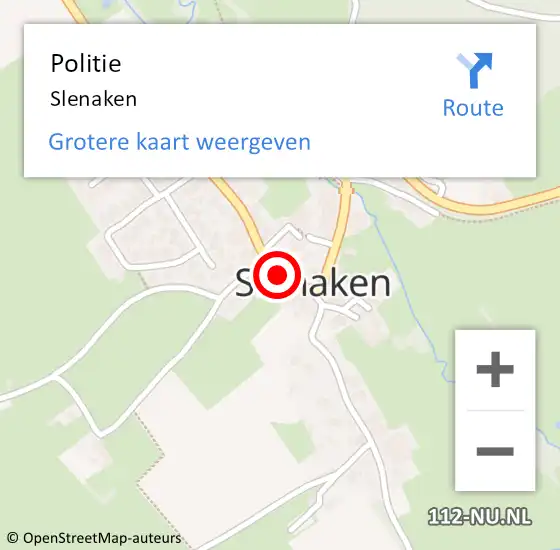Locatie op kaart van de 112 melding: Politie Slenaken op 29 november 2019 22:53
