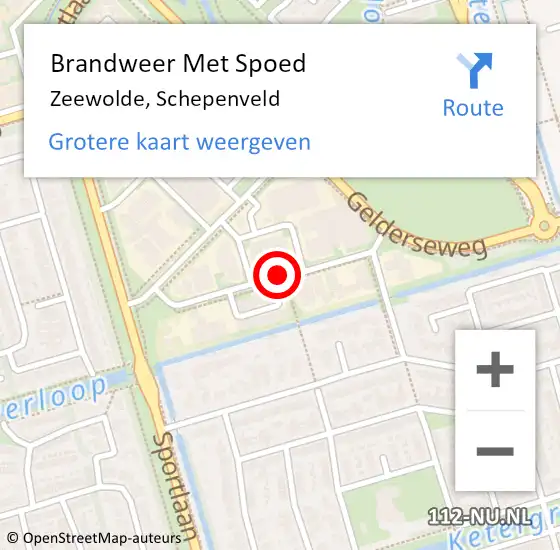 Locatie op kaart van de 112 melding: Brandweer Met Spoed Naar Zeewolde, Schepenveld op 30 november 2019 01:32