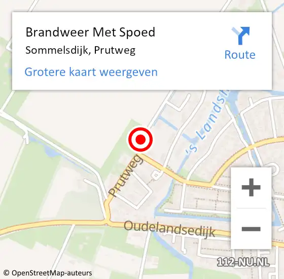 Locatie op kaart van de 112 melding: Brandweer Met Spoed Naar Sommelsdijk, Prutweg op 30 november 2019 04:25