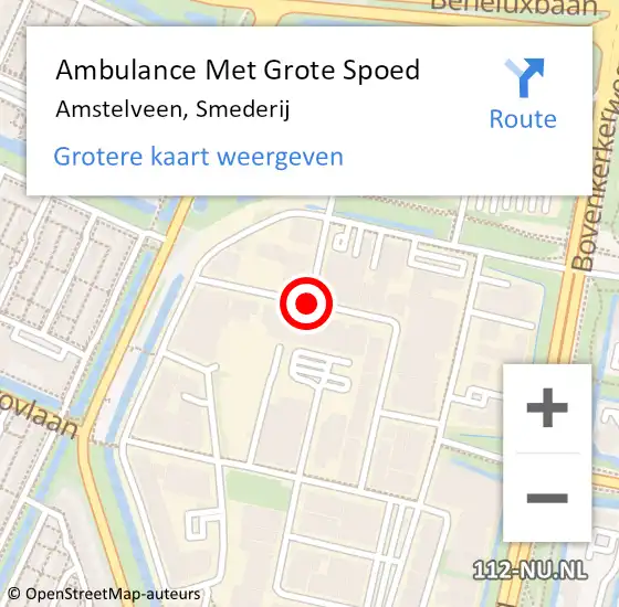 Locatie op kaart van de 112 melding: Ambulance Met Grote Spoed Naar Amstelveen, Smederij op 30 november 2019 06:11