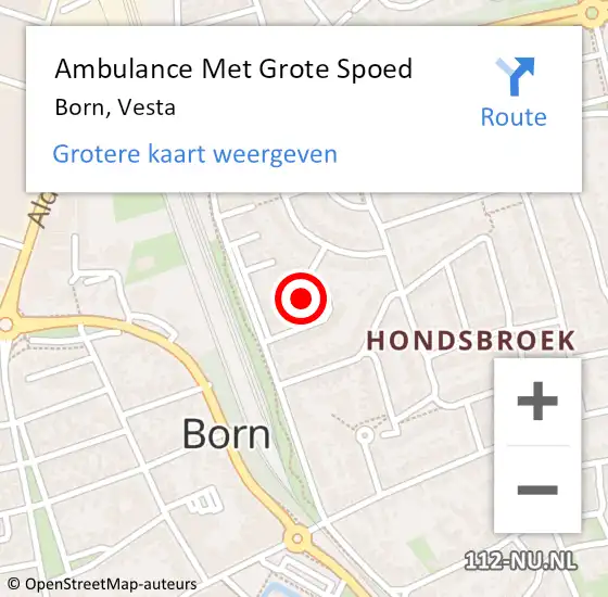Locatie op kaart van de 112 melding: Ambulance Met Grote Spoed Naar Born, Vesta op 21 april 2014 11:37