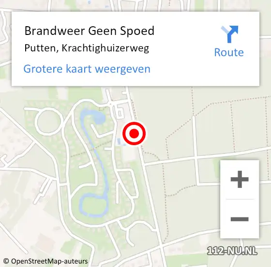 Locatie op kaart van de 112 melding: Brandweer Geen Spoed Naar Putten, Krachtighuizerweg op 30 november 2019 08:15