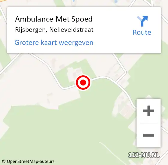 Locatie op kaart van de 112 melding: Ambulance Met Spoed Naar Rijsbergen, Nelleveldstraat op 21 april 2014 11:44