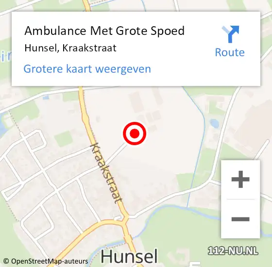 Locatie op kaart van de 112 melding: Ambulance Met Grote Spoed Naar Hunsel, Kraakstraat op 30 november 2019 10:11