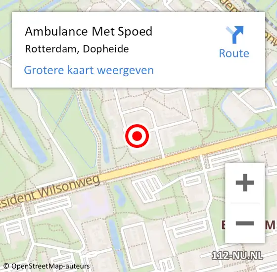 Locatie op kaart van de 112 melding: Ambulance Met Spoed Naar Rotterdam, Dopheide op 30 november 2019 11:20