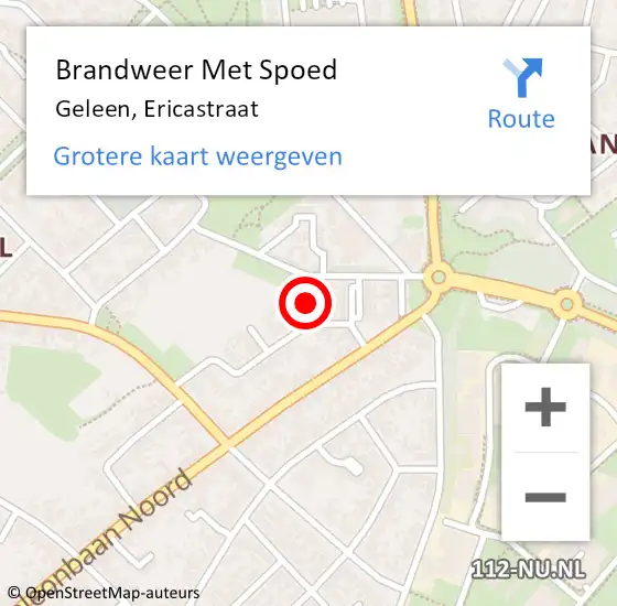 Locatie op kaart van de 112 melding: Brandweer Met Spoed Naar Geleen, Ericastraat op 30 november 2019 12:52