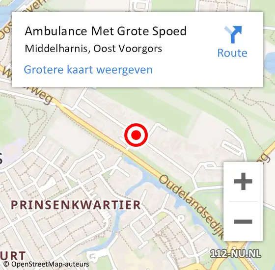 Locatie op kaart van de 112 melding: Ambulance Met Grote Spoed Naar Middelharnis, Oost Voorgors op 30 november 2019 12:52